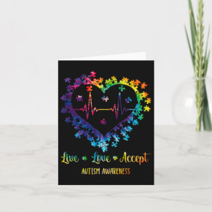 Live Love Accepteer Autism Awareness Tie Dye Autis Kaart