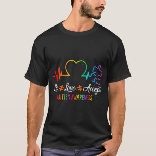 Live Love Accepteer Autism Awareness Tie Dye Puzzl T-shirt