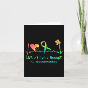 Live Love Accepteer Autism Month Tie Dye Mannen Wo Kaart