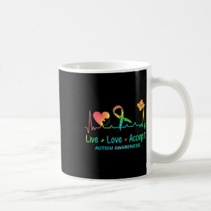 Live Love Accepteer Autism Month Tie Dye Mannen Wo Koffiemok
