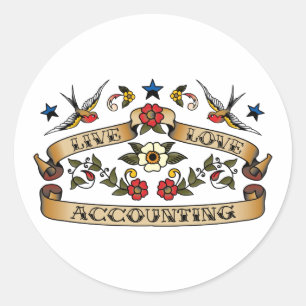 Live Love Accounting Ronde Sticker