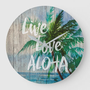 Live Love Aloha Palm Beach Sign Grote Klok