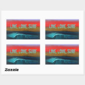 Live, Love, autocollants Surfs par Marene Original (Feuille)
