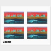 Live, Love, autocollants Surfs par Marene Original (Feuille)