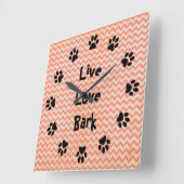 Live Love Bark Red Chevron Wall klok (Hoek)
