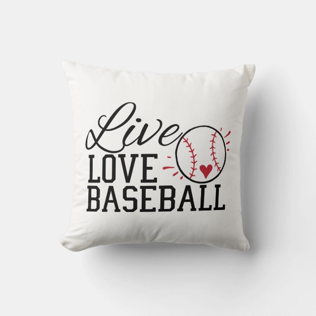 Live Love Baseball Kussen (Voorkant)