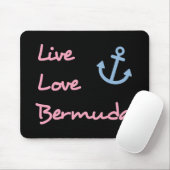 Live Love Bermuda Script Tekst met Anker Dark Muismat (Met muis)
