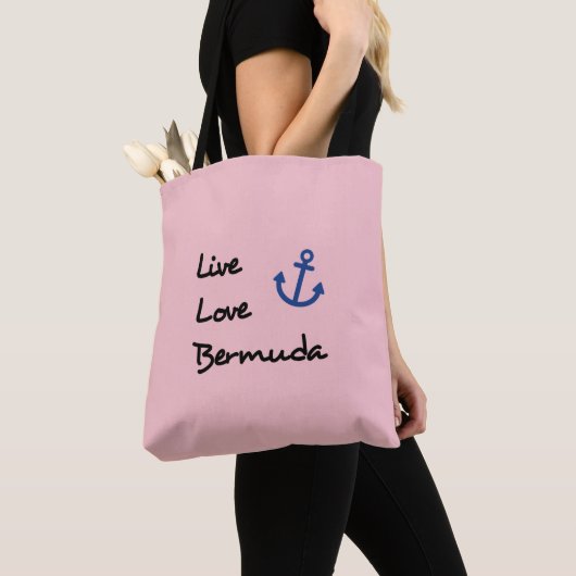 Live Love Bermuda Script Tekst met Anker Draagtas (Dichtbij)