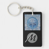 Live Love Cross Blue Tree of Life Pattern Sleutelhanger (Voorkant)