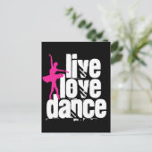 Live, Love, Dance Ballerina Briefkaart (Staand voorkant)