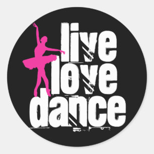 Live, Love, Dance Ballerina Ronde Sticker