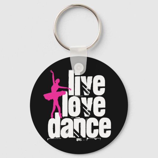 Live, Love, Dance Ballerina Sleutelhanger (Voorkant)