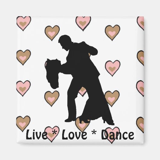 Live Love Dance - Ballroom Couple Magnet (Devant)