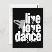 Live, Love, Dance Briefkaart (Voorkant / Achterkant)
