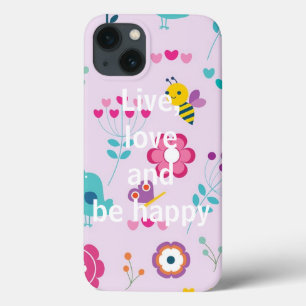 Live, Love en wees blij iPhone 13 Hoesje