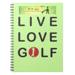 Live Love Golf Golfing Red DKGolf Notitieboek