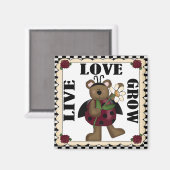 Live Love Grow ladybug Magnet (Recto/Verso)