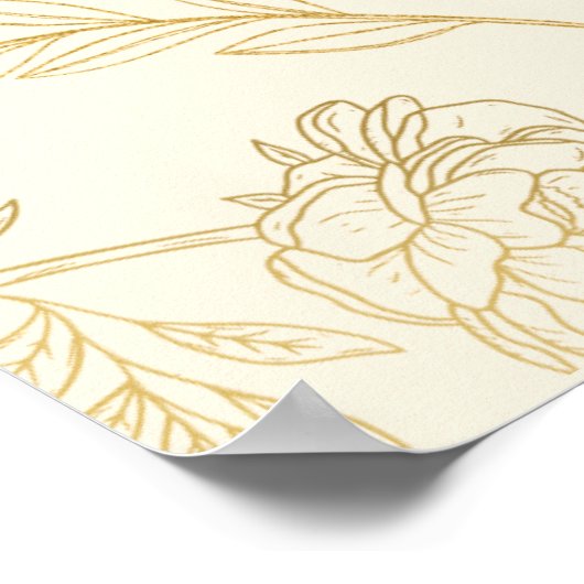 Live Love Inspire Gold Floral Poster (Hoek)