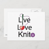 Live Love Knit Briefkaart (Voorkant / Achterkant)