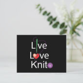 Live Love Knit Briefkaart (Staand voorkant)