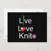 Live Love Knit Briefkaart (Voorkant / Achterkant)
