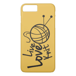 Live Love Knit   Knitting iPhone 8 Plus / 7 Plus Hoesje