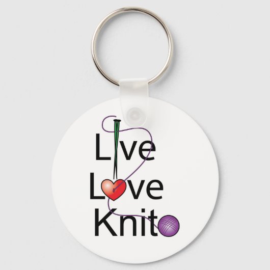 Live Love Knit Sleutelhanger (Voorkant)