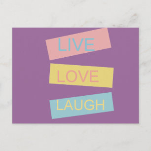 Live love lach motivatie grafisch ontwerp briefkaart