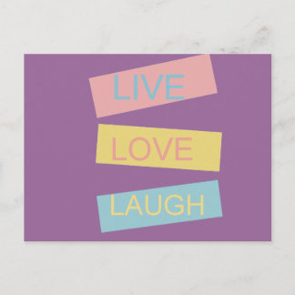 Live love lach motivatie grafisch ontwerp briefkaart