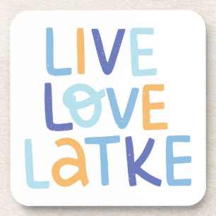 Live Love Latke Hanukkah Design Bier Onderzetter