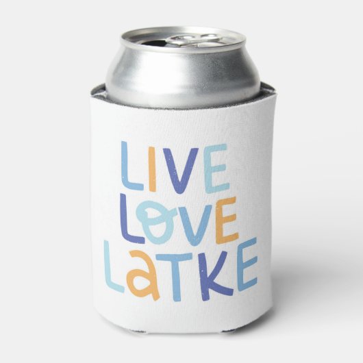 Live Love Latke Hanukkah Design Blikjeskoeler (Blikje Voorkant)