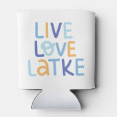 Live Love Latke Hanukkah Design Blikjeskoeler (Achterkant)
