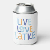 Live Love Latke Hanukkah Design Blikjeskoeler (Blikje Achterkant)