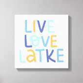 Live Love Latke Hanukkah Design Canvas Afdruk (Voorkant)