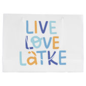 Live Love Latke Hanukkah Design Groot Cadeauzakje (Achterkant)