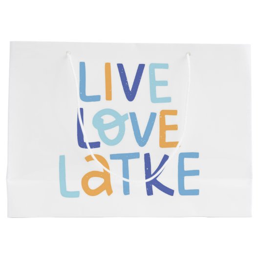 Live Love Latke Hanukkah Design Groot Cadeauzakje (Achterkant)