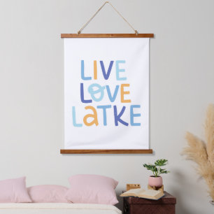 Live Love Latke Hanukkah Design Hangend Wandkleed