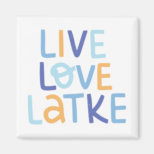 Live Love Latke Hanukkah Design Magneet (Voorkant)