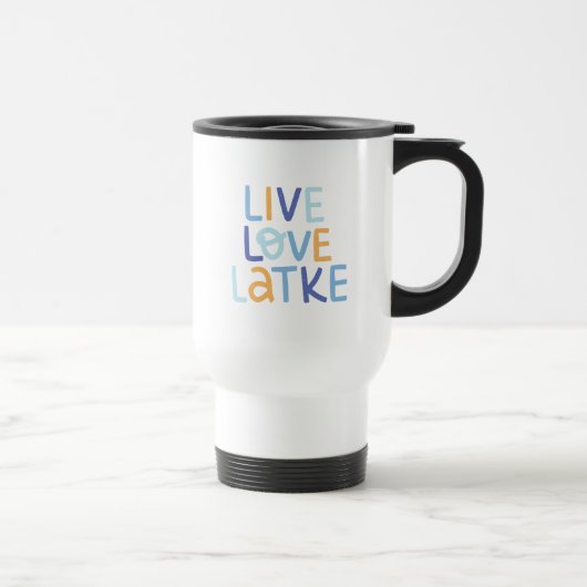Live Love Latke Hanukkah Design Reisbeker (Rechts)