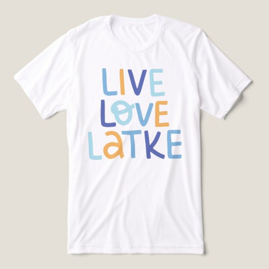 Live Love Latke Hanukkah Design Tri-Blend Shirt (Design voorkant)
