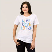 Live Love Latke Hanukkah Design Tri-Blend Shirt (Voorkant volledig)