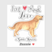 Live Love Lauder un Sticker en Vinyl Retriever (Feuille)