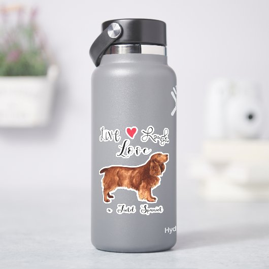 Live Love Laugh a Field Spaniel Vinyl Sticker (HydroFlask)