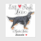 Live Love Laugh a Gordon Setter Vinyl Sticker (Feuille)