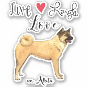 Live Love Laugh Akita Vinyl Sticker