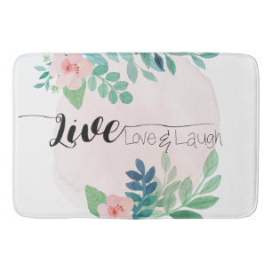 Live, Love, Laugh Boho Floral   Badmat