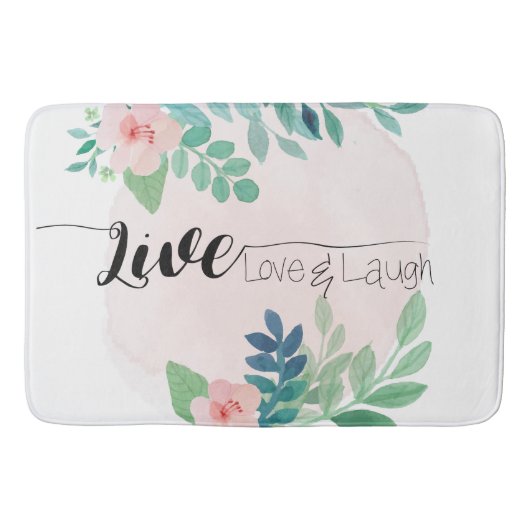 Live, Love, Laugh Boho Floral | Badmat (Voorkant)