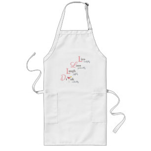 Live Love Laugh en Drink cocktail Lang Schort