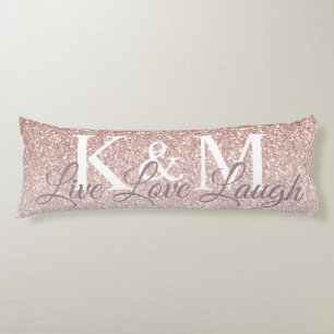 Live Love Laugh met Couple's Initialen Body Pillow Lichaamskussen