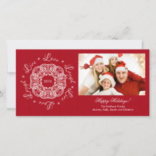 Live Love Laugh  Ornament Holiday PhotoCard Feestdagenkaart